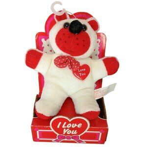 Stuffed Bear "I Love‎ You" Plush Toy Tara Toy Corp. Red & White Valentines Gift